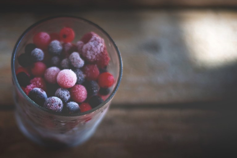 Glass of healthy fruits