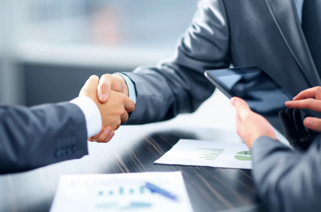 business men shaking hands