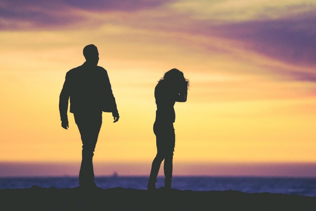 couple walking on beach