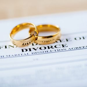 two rings on divorce document