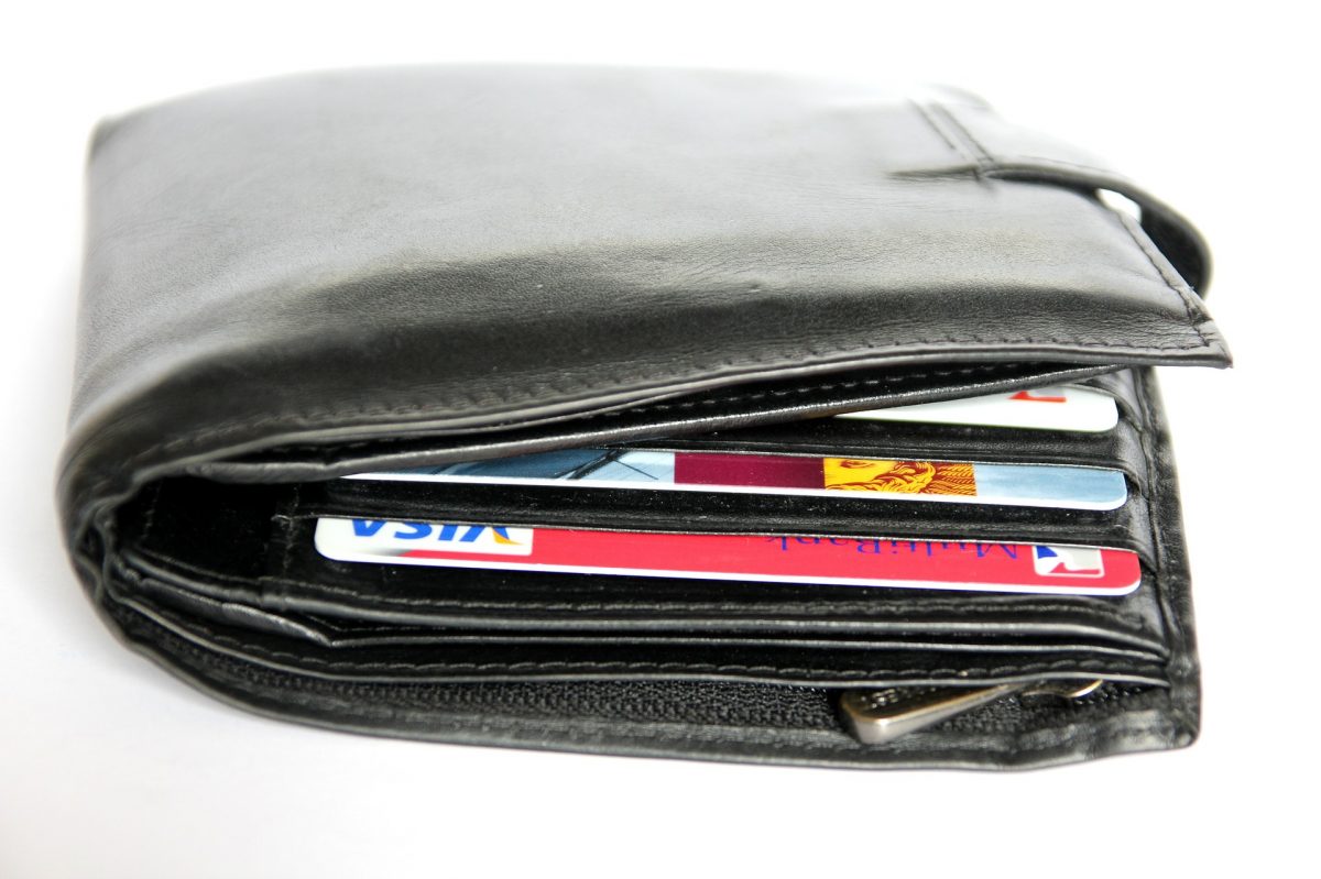 wallet filled with cards
