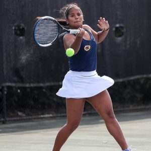 Mississippi College Tennis Player Hits a Tennis Ball