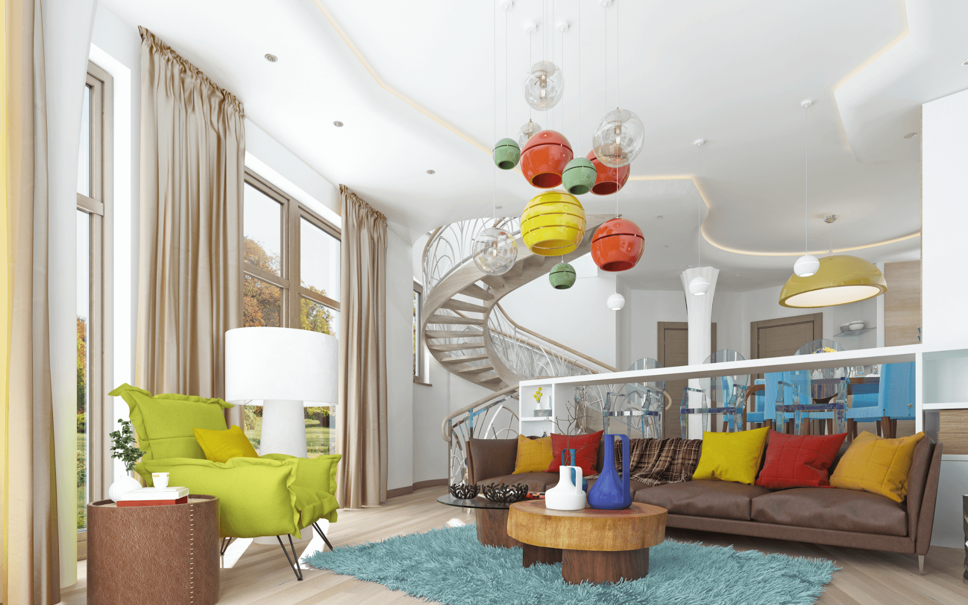 colorful modern home interior