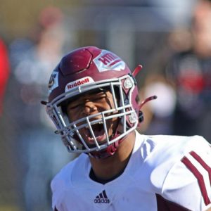 hinds community college football player on field yelling