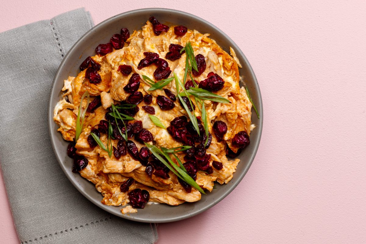 Sweet and Spicy Buffalo Chicken Dip is the perfect Super Bowl appetizer for any gathering. (photo courtesy of Ocean Spray).