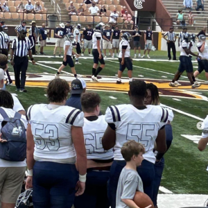 Special to The Clinton Courier The CCA Warriors football team is pictured at a spring scrimmage. The Warriors open their season on August 18.