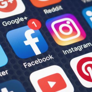 social media icons on a phone