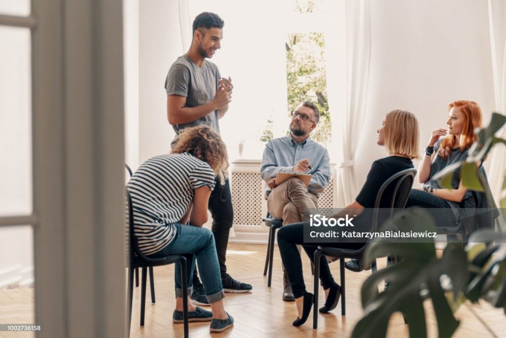 group meeting for addication treatment and recovery