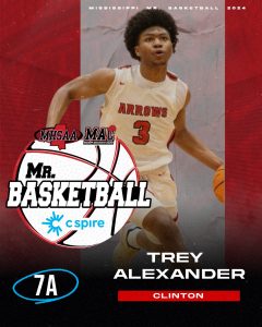Trey Alexander of Clinton was among the recently announced 2024 class of Mississippi’s “Mr. Basketball” award winners.