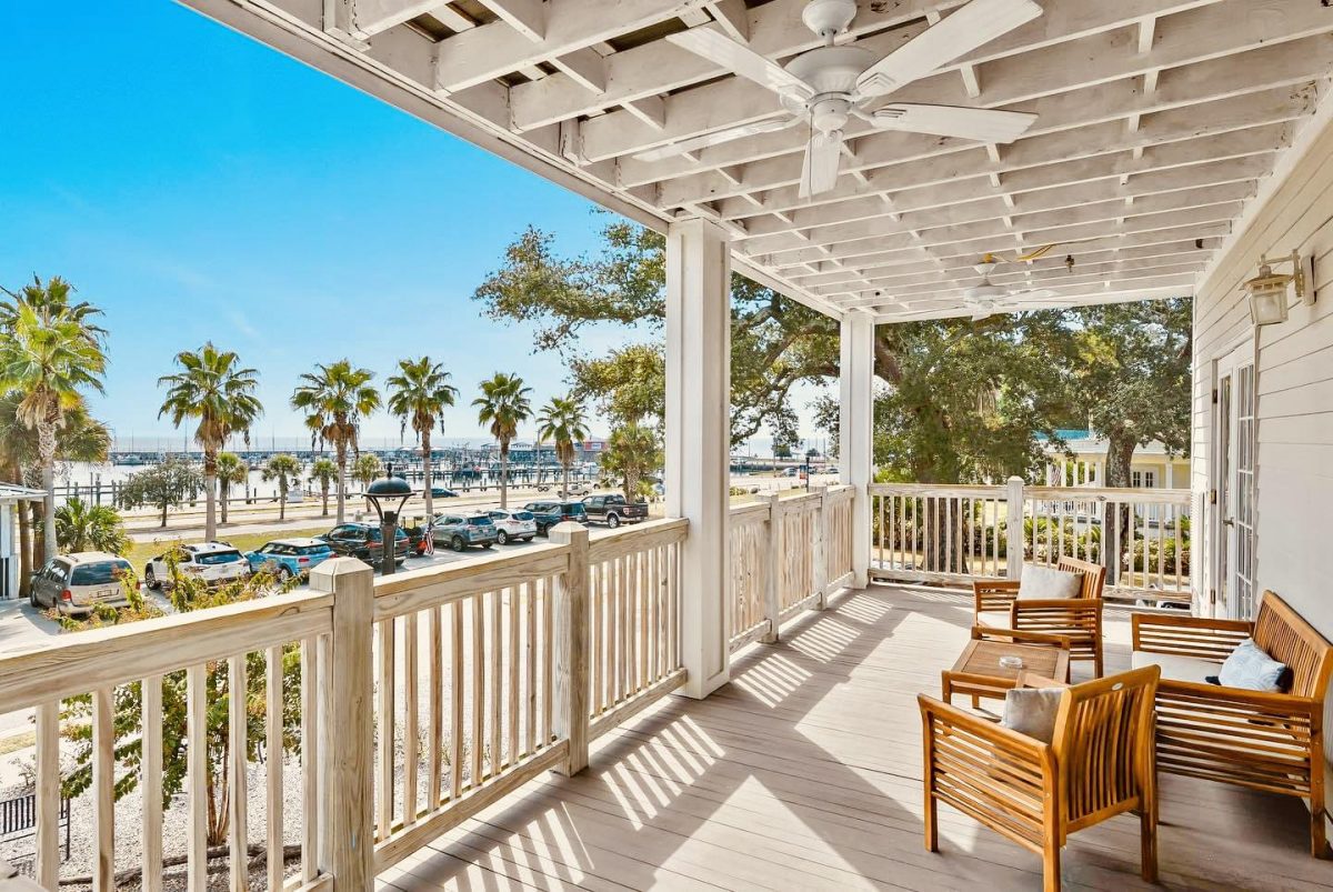 Hotel Pass Christian's private balconies offer birds-eye views of the beach and accompanying sunrises and sunsets.