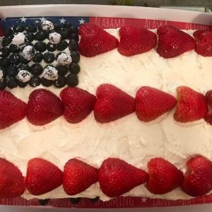 What's the Fourth of July without a flag caike? If you'd like the recipe and directions, I'll be happy to send it to you!