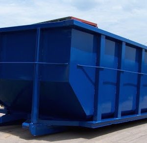 blue dumpster
