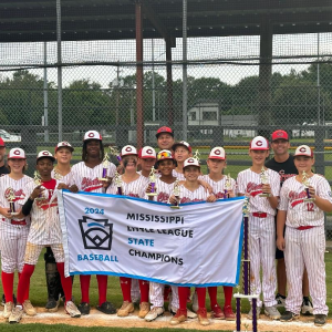 The Clinton Baseball Association Little League All Star team beat Starkville to win the Mississippi State Championship, and then advanced to the Little League Southwest Regional tournament in Waco, Texas. Pictured (l to r) are Coach Daniel Tackett, Thomas Cole, Noah Davis, Brody Cox, Ayden Johnson, Kellan Langdon, Case Peterson, Harrison Cooley, Coach Anthony Stanford, Vaughan Stanford, Luke Rives, Luke Walker, Brayden Tackett, Coach Dan Rives and Jax Boswell.