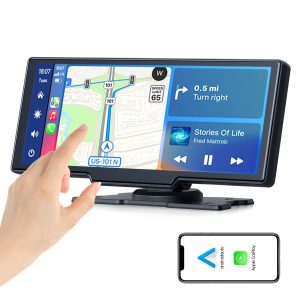 carplay with hand touching the screen