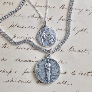 silver saint necklace