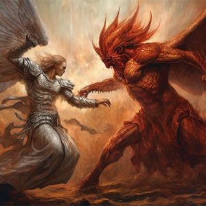angel fights the devil revelation symbolsim
