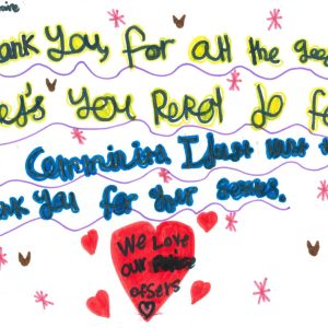 Local students write thank you letters to police officers