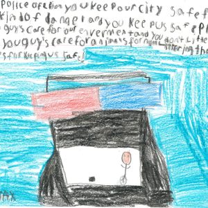 Local students write thank you letters to police officers