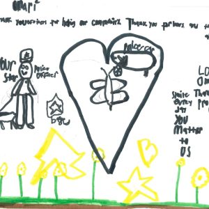 Local students write thank you letters to police officers