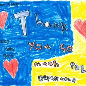 Local students write thank you letters to police officers