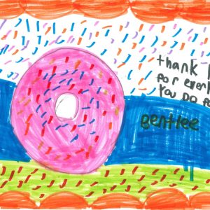 Local students write thank you letters to police officers