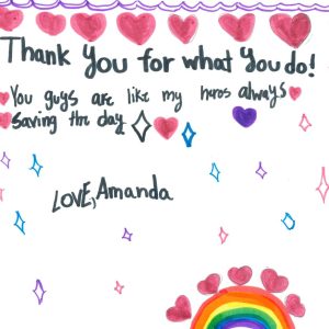 Local students write thank you letters to police officers