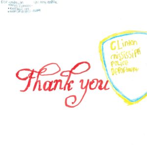 Local students write thank you letters to police officers