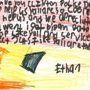 Local students write thank you letters to police officers