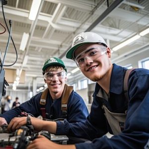 two men getting vocational training