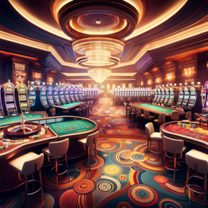 brightly lit casino