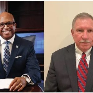 Dr. Marcus L. Thompson, left, and Billy Roberts, MC's 2024 Order of the Golden Arrow recipients