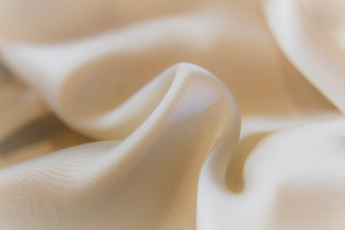 close up of silk sheets