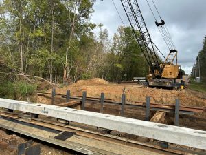 The Northside Drive bridge over a branch of Bogue Chitto Creek has been closed since March. It is expected to open before the end of the month.