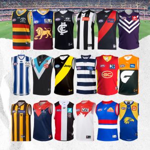 afl clothing lined up