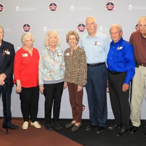 Hinds Community College recently recognized high school and college graduates from the 1960s decade at its annual 50+ reunion held as part of Homecoming week festivities. Pictured (l to r) are 1950s graduates Douglas Moore (1954) of Jackson, Sarah McElvoy Lancaster (1957) of Clinton, Margarita Morris Stanford (1958) of Clinton, Martha Gillespie Ferguson (1956) of Raymond, Bill Ferguson (1959) of Learned, Ron Melancon (1959) of Picayune and Charles Stuart Spann (1956) of Raymond.