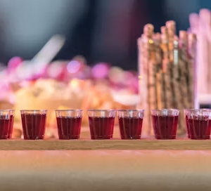 a row of shot glasses