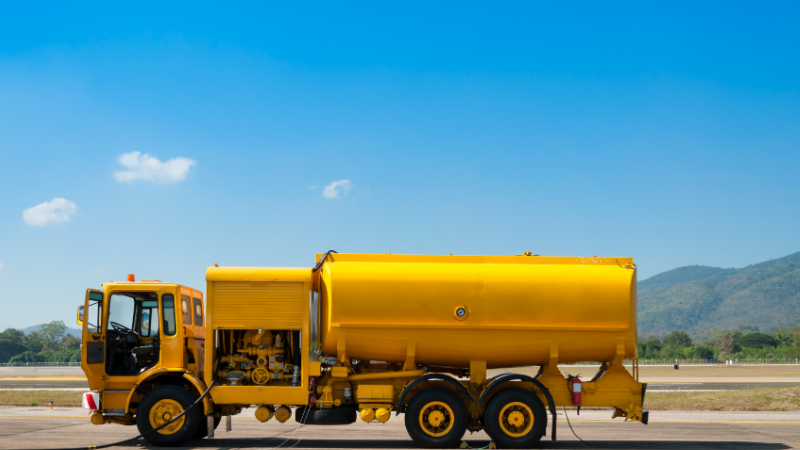 yellow diesel truck 