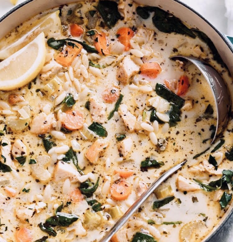 Lemon Chicken Orzo Soup is the perfect way to help get the daily recommended amount of vegetables, vitamins and antioxidants. Equally important, it's hot, filling and delicious.