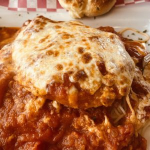 Chicken parmesan at Mario's Italian in Hattiesburg, pictured here, is one of the best dishes I've ever tasted. While I don't have the exact recipe, the printed recipe is similar to the ingredients used in Mario's dish and is quick and easy to make.