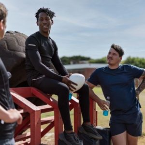 athletes with equipment