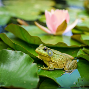frog on a lilypad