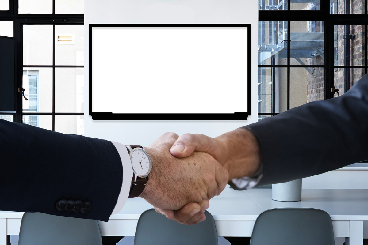 professionals shake hands