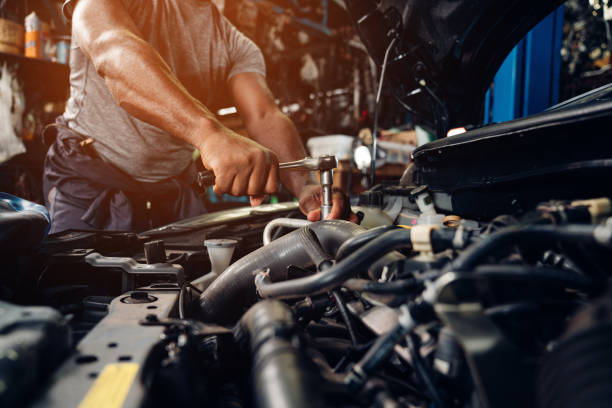 auto mechanic working on a vehicle