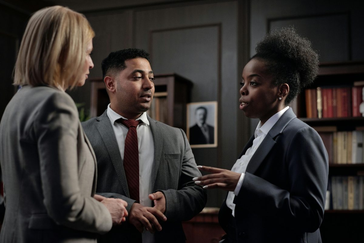group of attorneys talking