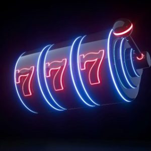 slot machine with neon lights