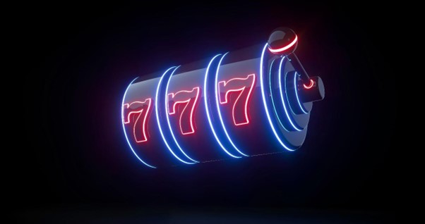 slot machine with neon lights