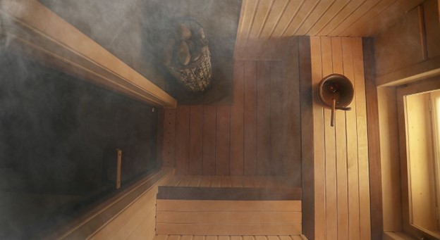steam in a sauna