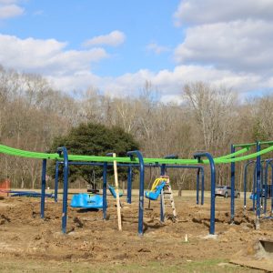 Tammie Stephens At press time, Brighton Park crews were completing playground equipment installation.