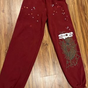 maroon Sp5der Pants