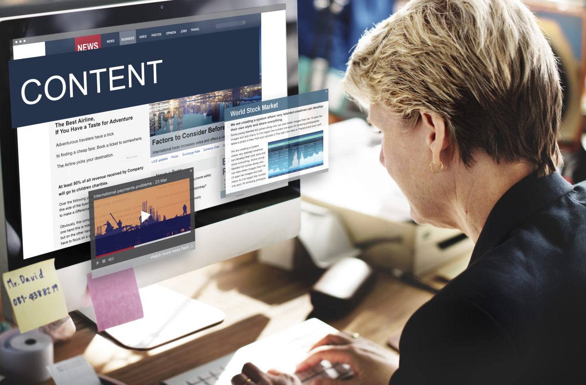 A person managing content